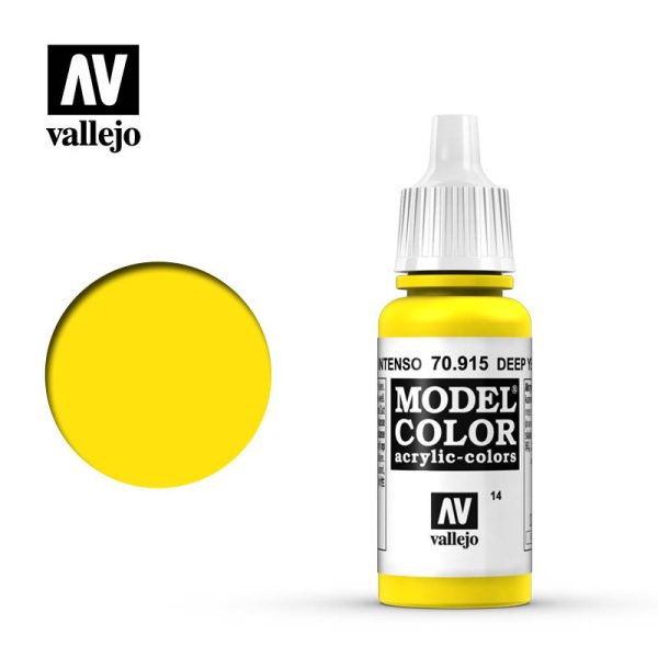 Pintura Vallejo Model Color Amarillo Intenso - Deep Yellow