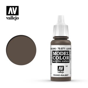 Pintura Vallejo Model Color Marrón Cuero Oscuro - Leather Brown