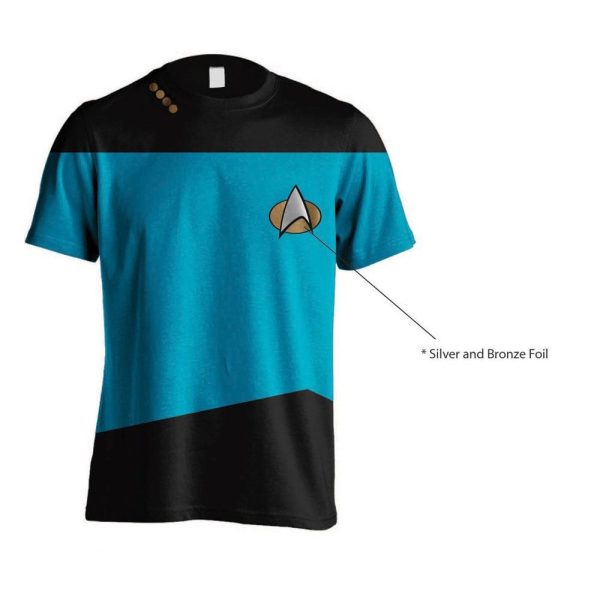 Camiseta Uniforme Flota Estelar Star Trek Azul L