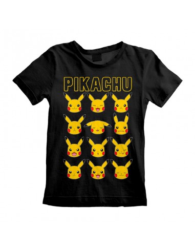 Camiseta Pikachu Pokemon Múltiples Caras Talla S